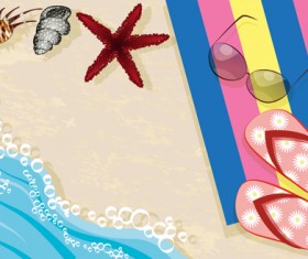 Sandy beach travel elements vector 01