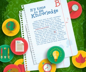 Education elements creative vector background set 06