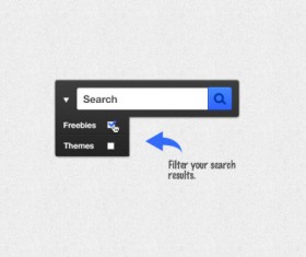 Search boxes with search menu psd