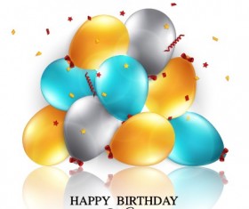Shiny Balloon Happy Birthday design vector material 02