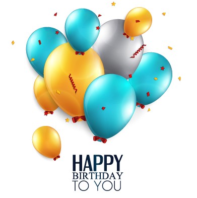 Shiny Balloon Happy Birthday design vector material 03