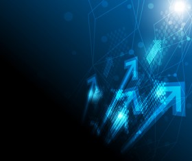 Shiny arrows technology background vector 01