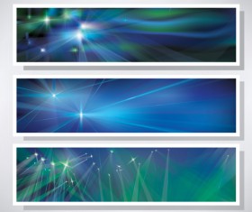 Shiny blue style banners vector graphics 01
