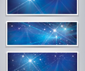 Shiny blue style banners vector graphics 02