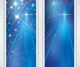 Shiny blue style banners vector graphics 03