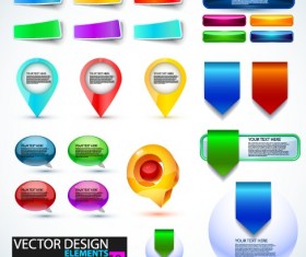 Shiny button and web labels vector