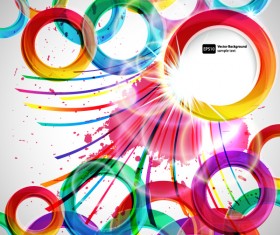 Shiny colored round with abstract background