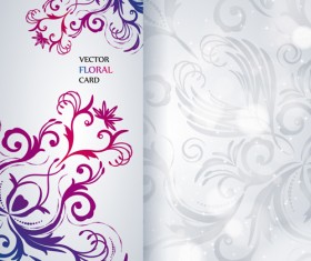 Shiny floral Invitations card design vector set 01