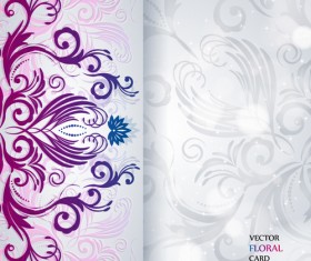 Shiny floral Invitations card design vector set 02