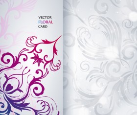 Shiny floral Invitations card design vector set 03