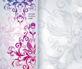 Shiny floral Invitations card design vector set 04