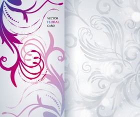 Shiny floral Invitations card design vector set 05