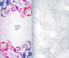 Shiny floral Invitations card design vector set 06