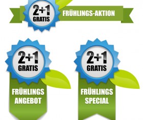 Shiny promo labels with ribbon vector graphics 07