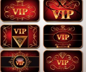 Shiny royal VIP cards design vector set 01