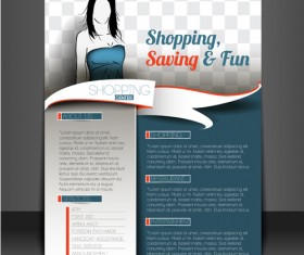 Shopping flyers cover with girl vector illustration 02