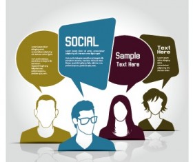 Social network business people vector 01