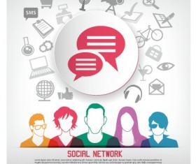 Social network business people vector 04