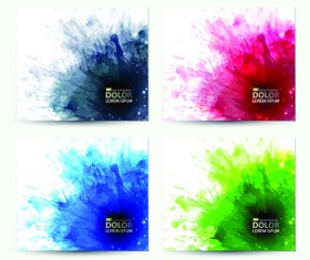 Splash watercolor stains background vector material 03