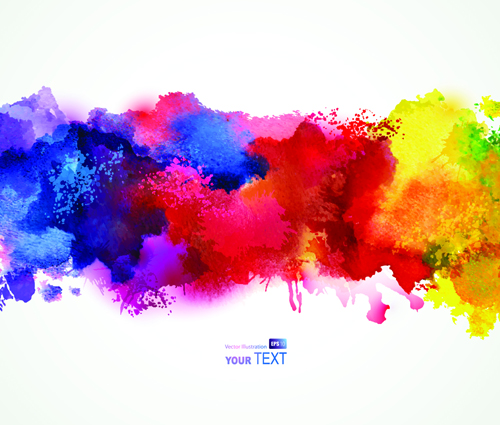 Splash watercolor stains background vector material 04