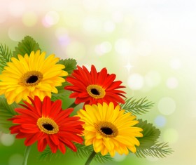 Vector set of spring flowers design graphics 04