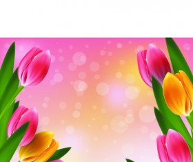 Vector set of spring flowers design graphics 06