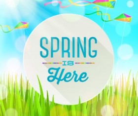 Shiny spring elements vector background set 02