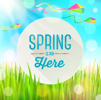 Shiny spring elements vector background set 02
