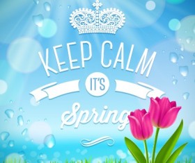 Shiny spring elements vector background set 04