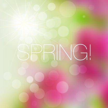 Shiny spring elements vector background set 07