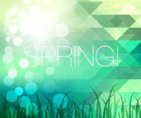 Shiny spring elements vector background set 08