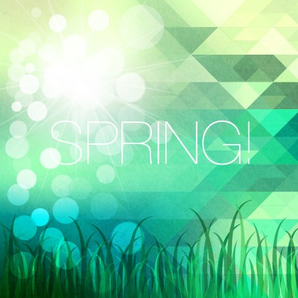 Shiny spring elements vector background set 08