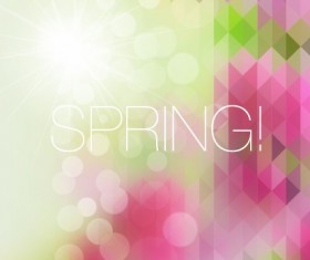 Shiny spring elements vector background set 09
