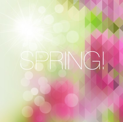 Shiny spring elements vector background set 09