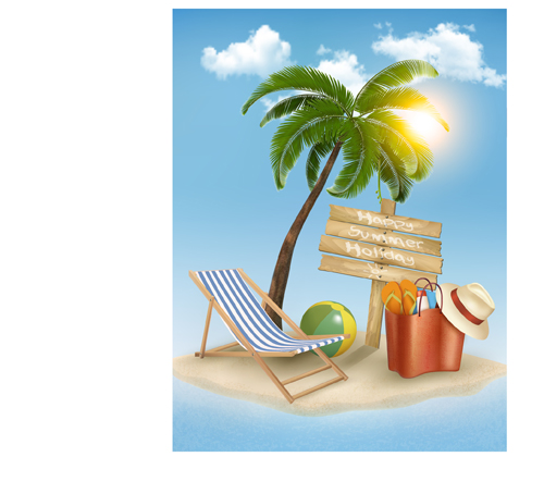 Summer holidays happy travel background vector graphic 03