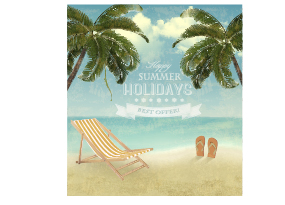 Summer holidays happy travel background vector graphic 04