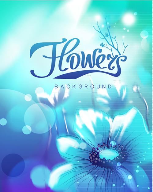 Sunlight and flower shiny background vector