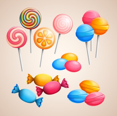 Colorful sweet and background art vector 01