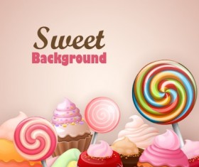 Colorful sweet and background art vector 04