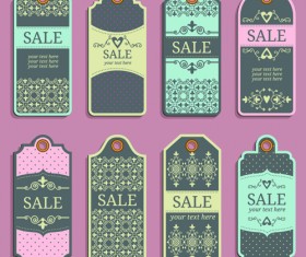 Vintage sale tags creative design set 01