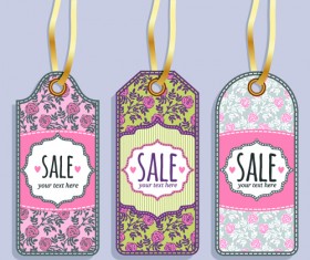 Vintage sale tags creative design set 05
