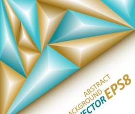 3D triangle geometry shapes background vector 05