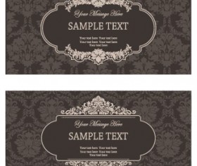 Vintage frame with ornate background vector 02