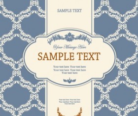 Vintage frame with ornate background vector 05