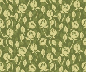 Vintage green flower seamless pattern