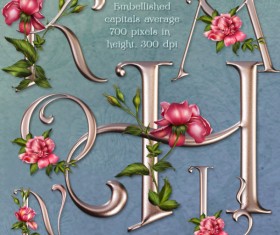 Vintage metal text with rose psd