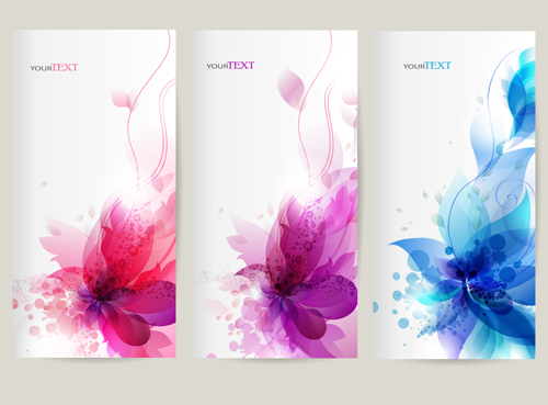Watercolor flower vertical banner design 01