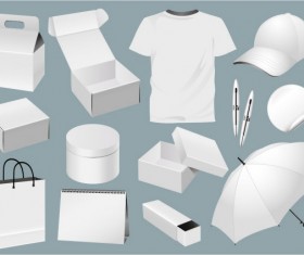 White tshirt with cap and box vector