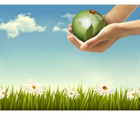 World and natural design vector graphic