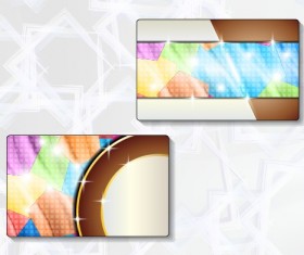 Shiny abstract colored cards design vector 02